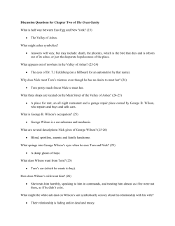 Discussion Questions for Chapter Two of The Great Gatsby What is