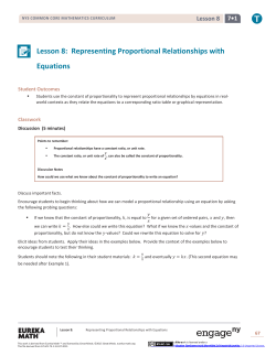 Lesson 8: Representing Proportional Relationships