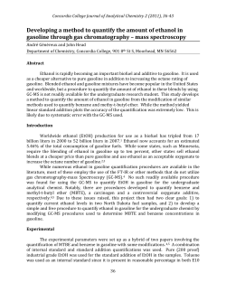Developing a method to quantify the amount of ethanol in gasoline