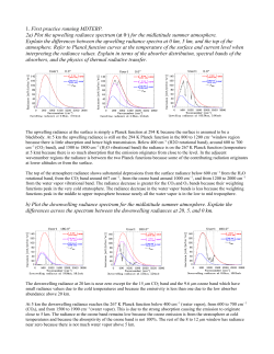 1. First practice running MDTERP. 2a) Plot the upwelling radiance