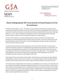 Eleven Undergraduates Win Travel Awards to Present Research at