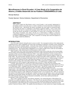 Microfinances in Rural Ecuador
