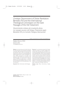 Christian Discernment of Divine Revelation: Benedict XVI and the