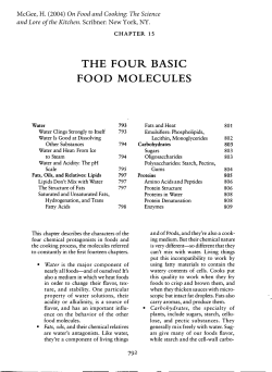 THE FOUR BASIC FOOD MOLECULES