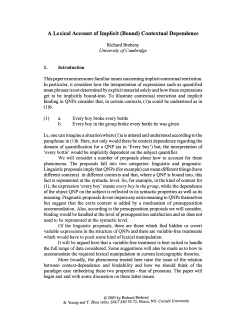 A Lexical Account of Implicit (Bound) Contextual Dependence