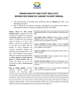 emami healthy and tasty rolls out refined rice bran oil variant in west