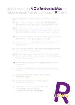 Have a look at our A-Z of fundraising ideas to help you decide how