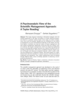 A Psychoanalytic View of the Scientific Management Approach