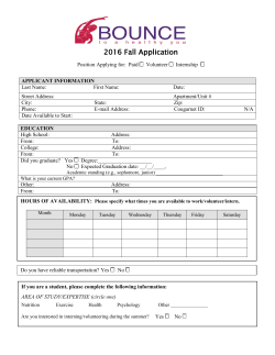 2016 Fall Application