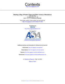 Stealing a Bag of Potato Chips and Other Crimes of Resistance