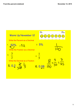 Converting Between: Fraction / Decimal / Percent