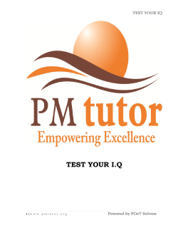 TEST YOUR I - why pmtutor
