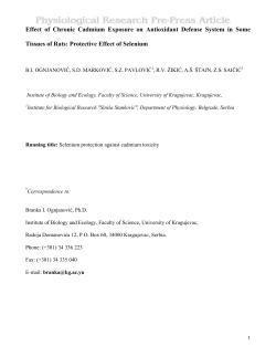 Effect of Chronic Cadmium Exposure on Antioxidant