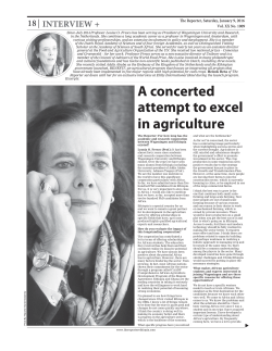 A concerted attempt to excel in agriculture