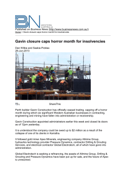 Published on Business News- Gavin Closure