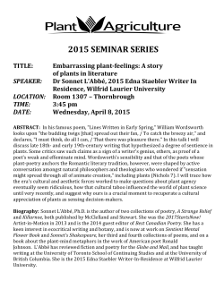 Sonnet L`Abbe Seminar - University of Guelph