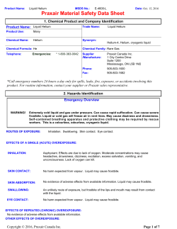 Helium Liquid MSDS E-4600 2016