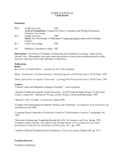 CURRICULUM VITAE Linda Breslin Education