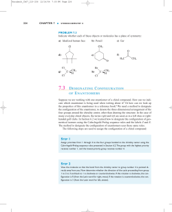 7.3 DESIGNATING CONFIGURATION OF ENANTIOMERS