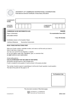 2012 Specimen Paper 2