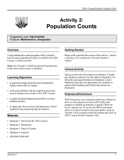 Population Counts - Grade 9 Geography