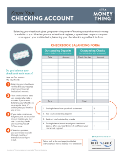 Know Your Checking Account
