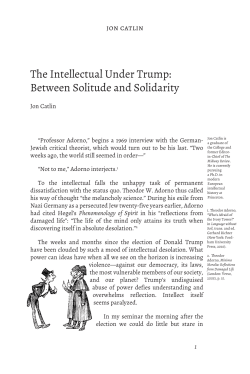 The Intellectual Under Trump: Between Solitude and Solidarity