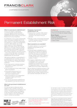 Permanent Establishment Risk