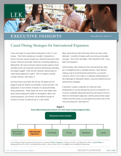 Casual Dining: Overseas Growth Opportunities