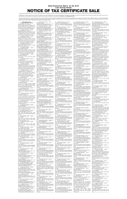 2014 Delinquent Real Estate Advertisement