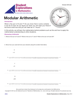 Student Modular Arithmetic