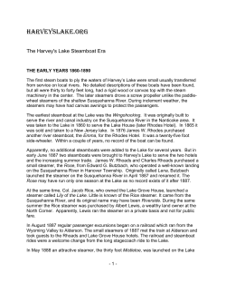 The Harvey`s Lake Steamboat Era