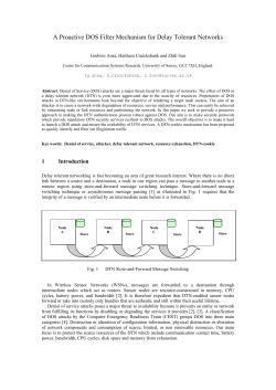 A Proactive DOS Filter Mechanism for Delay Tolerant Networks