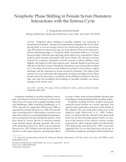 Nonphotic Phase Shifting in Female Syrian Hamsters