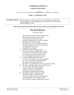 Communications 12 Sample questions 2014/15