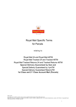 Royal Mail Specific Terms for Parcels