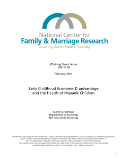 Early Childhood Economic Disadvantage and the Health of Hispanic