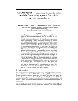 ALGONQUIN - Learning Dynamic Noise Models From Noisy Speech