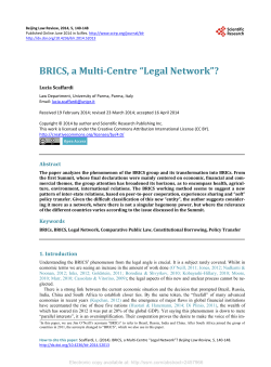 BRICS, a Multi-Centre &ldquo;Legal Network&rdquo;?