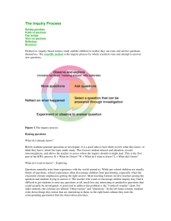 The Inquiry Process - Global Institute of Sustainability