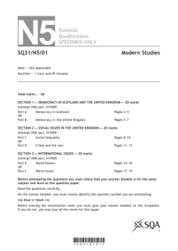 Modern Studies Specimen Question Paper National 5