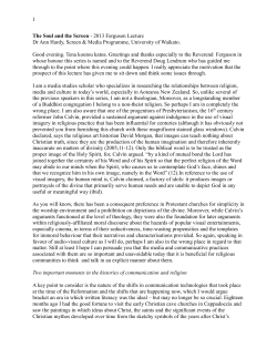 Ann Hardy`s lecture - St David`s Presbyterian Church