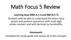 Math Focus 5 Review