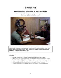 CHAPTER FIVE Fieldwork and Interviews in the Classroom
