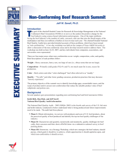 Non-Conforming Beef Research Summit