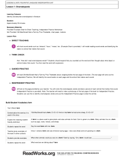 Lesson 1: Onomatopoeia