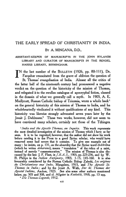 the early spread of christianity in india.