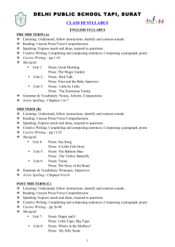 Class-III - Delhi Public School Tapi