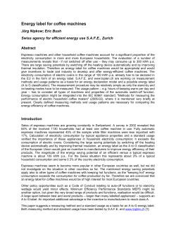 Energy label for coffee machines