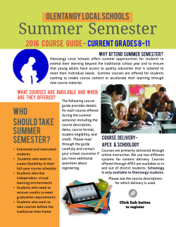 Summer Semester 2016 Course Catalog